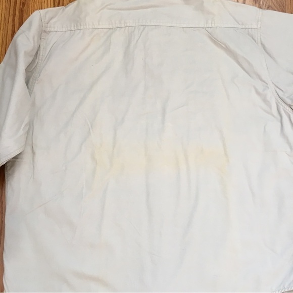 J. G. Hook Men's beige button up long sleeve cotton shirt jacket - Picture 15 of 15